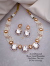 5 AD Designer Diamond Rose Gold Kundan Necklace Wholesale Price In Surat
